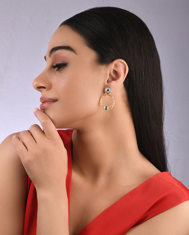 Diamond and Emerald earrings